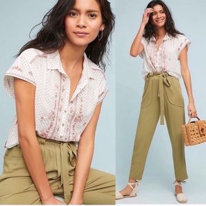 ANTHROPOLOGIE MAEVE Embroidered Riley Tunic Top M